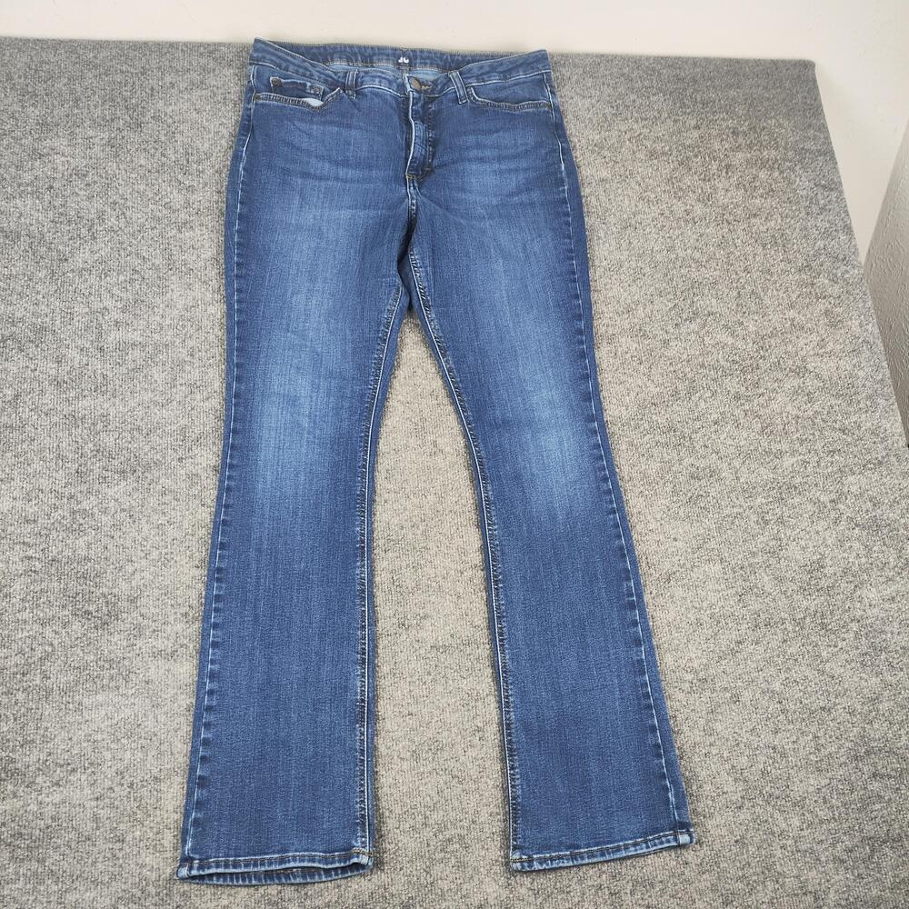 Lee Jeans Womens M Blue Medium Wash Regular Bootcut Stretch Denim Classic